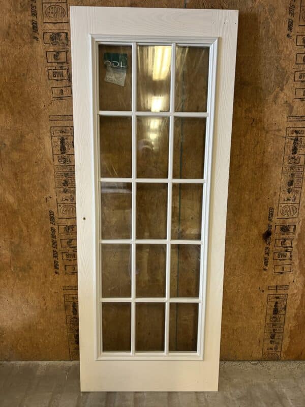 30"x78" Fiberglass 15 Lite Slab Shed Door - Discounted
