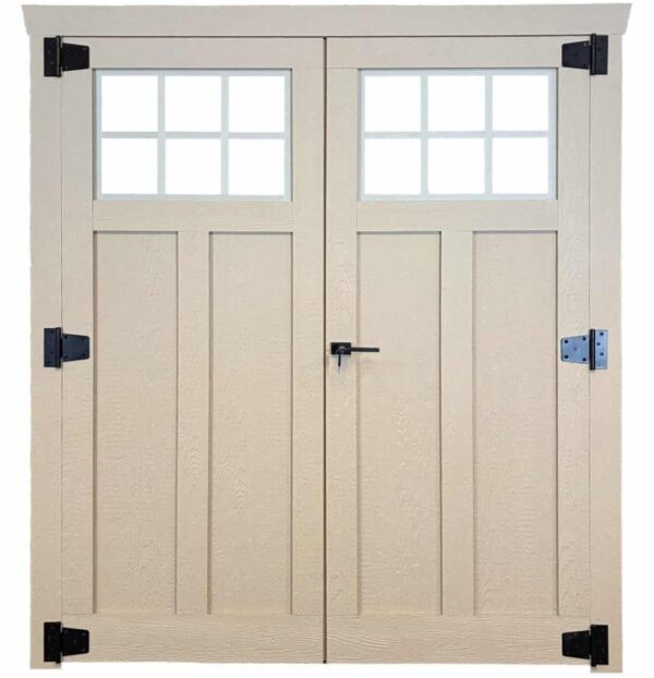 60" Craftsman Style Wooden Double Shed Doors