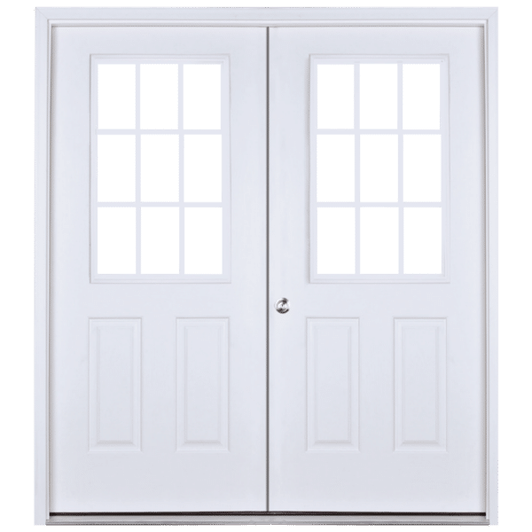 72" Fiberglass 9 Lite PreHung Doors