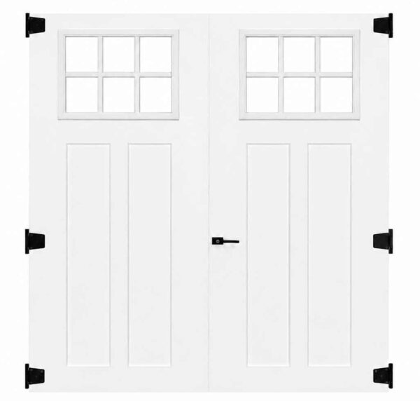72" Fiberglass Craftsman 6 Lite Slab Shed Doors