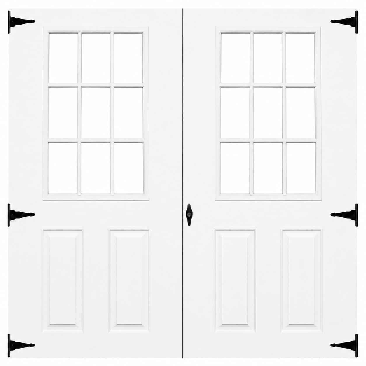 72" Fiberglass 9 Lite Slab Shed Doors