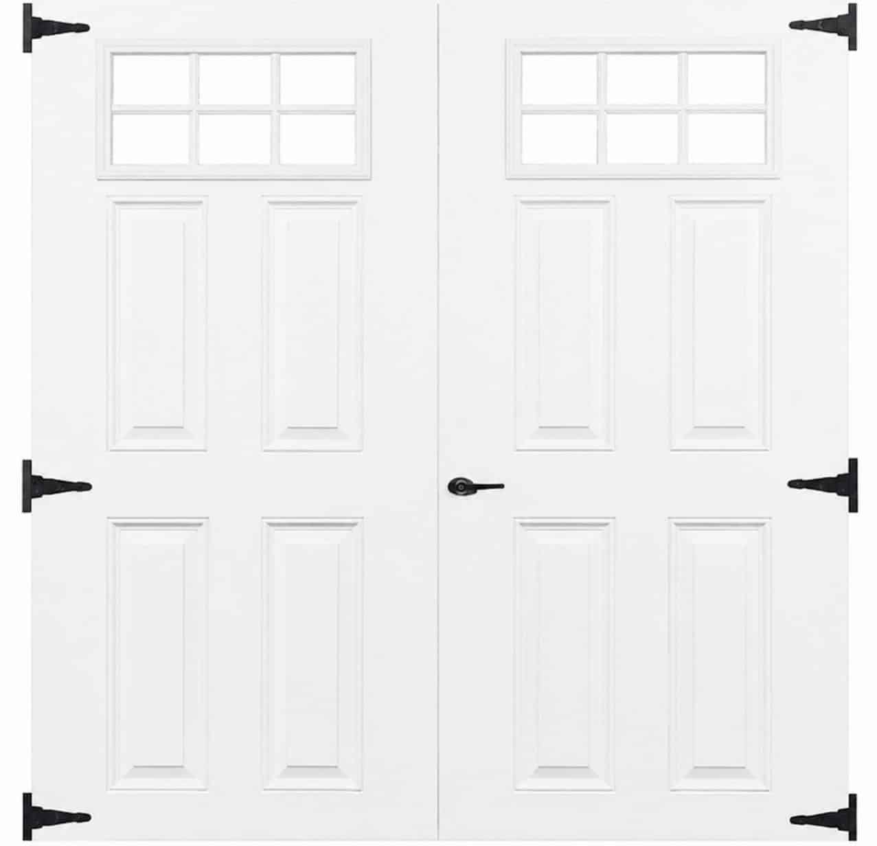 72" Fiberglass 6 Lite Slab Shed Doors