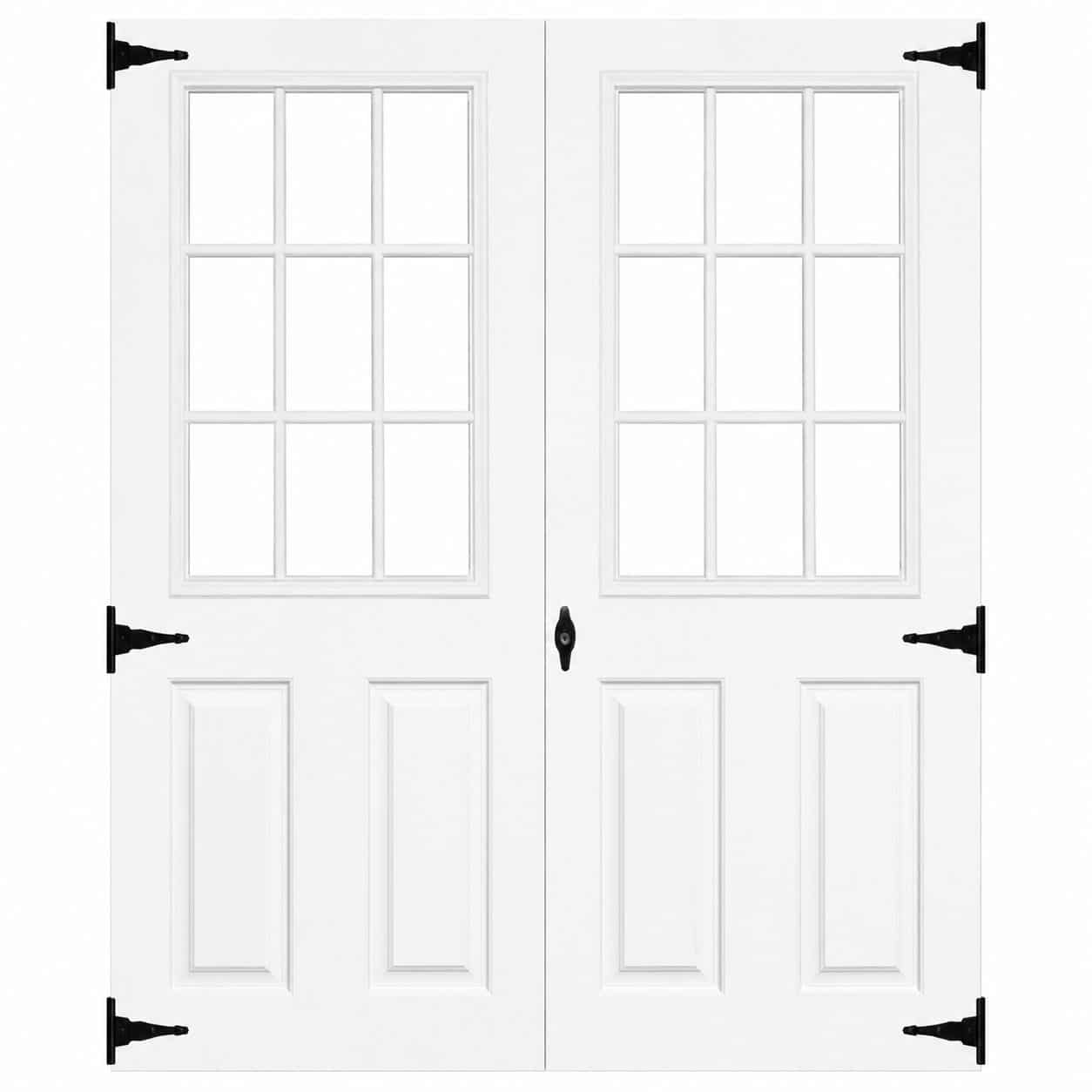 60" Fiberglass 9 Lite Slab Shed Doors