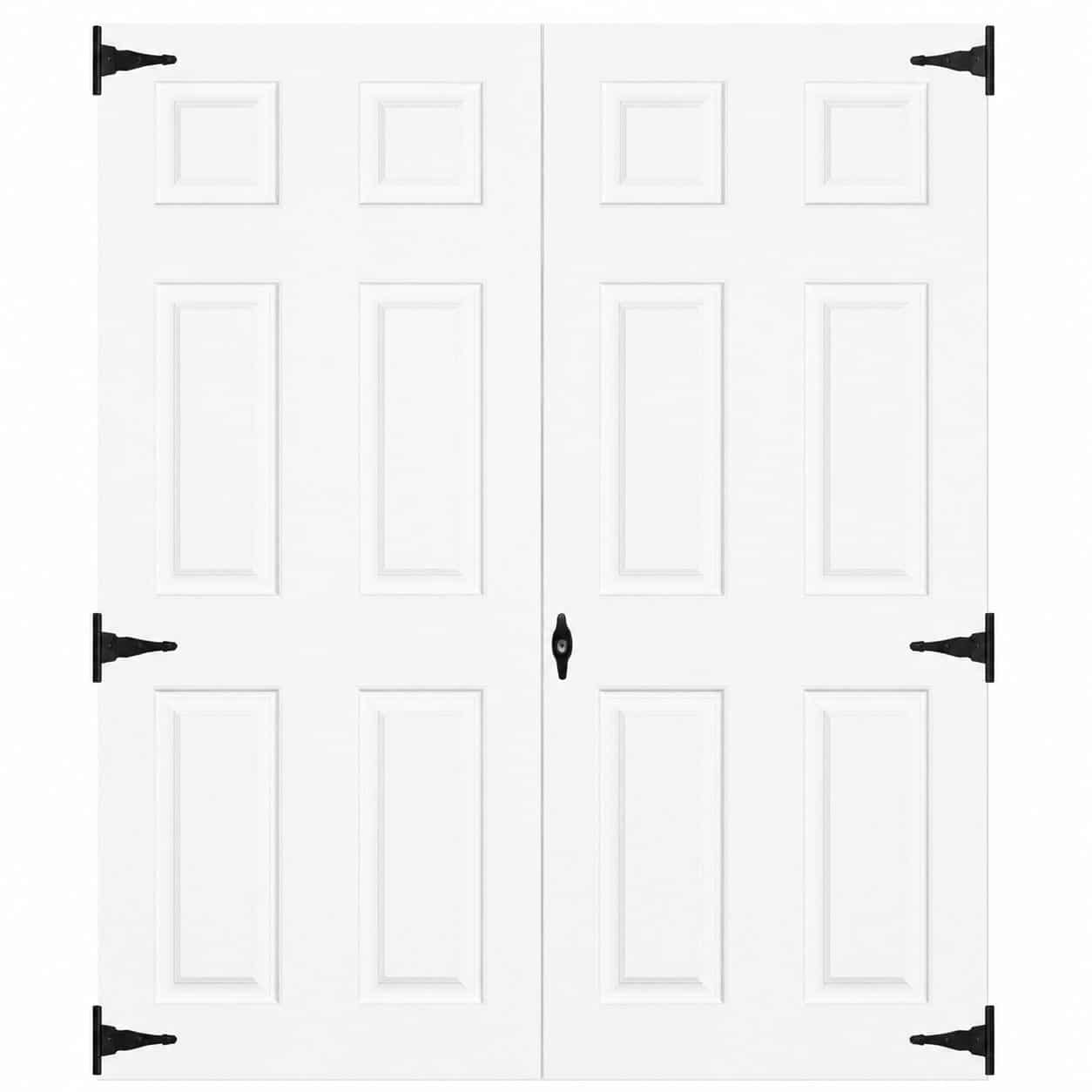 60" Fiberglass 6 Panel Slab Shed Doors
