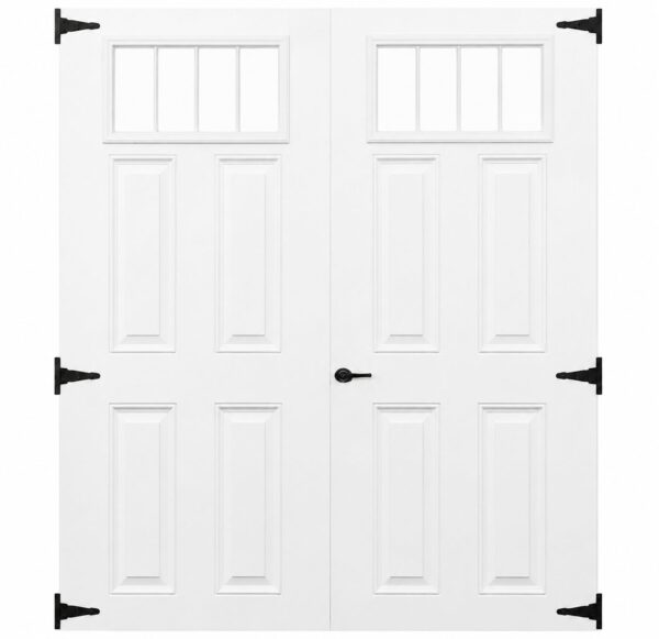 72" Fiberglass 4 Lite Slab Shed Doors