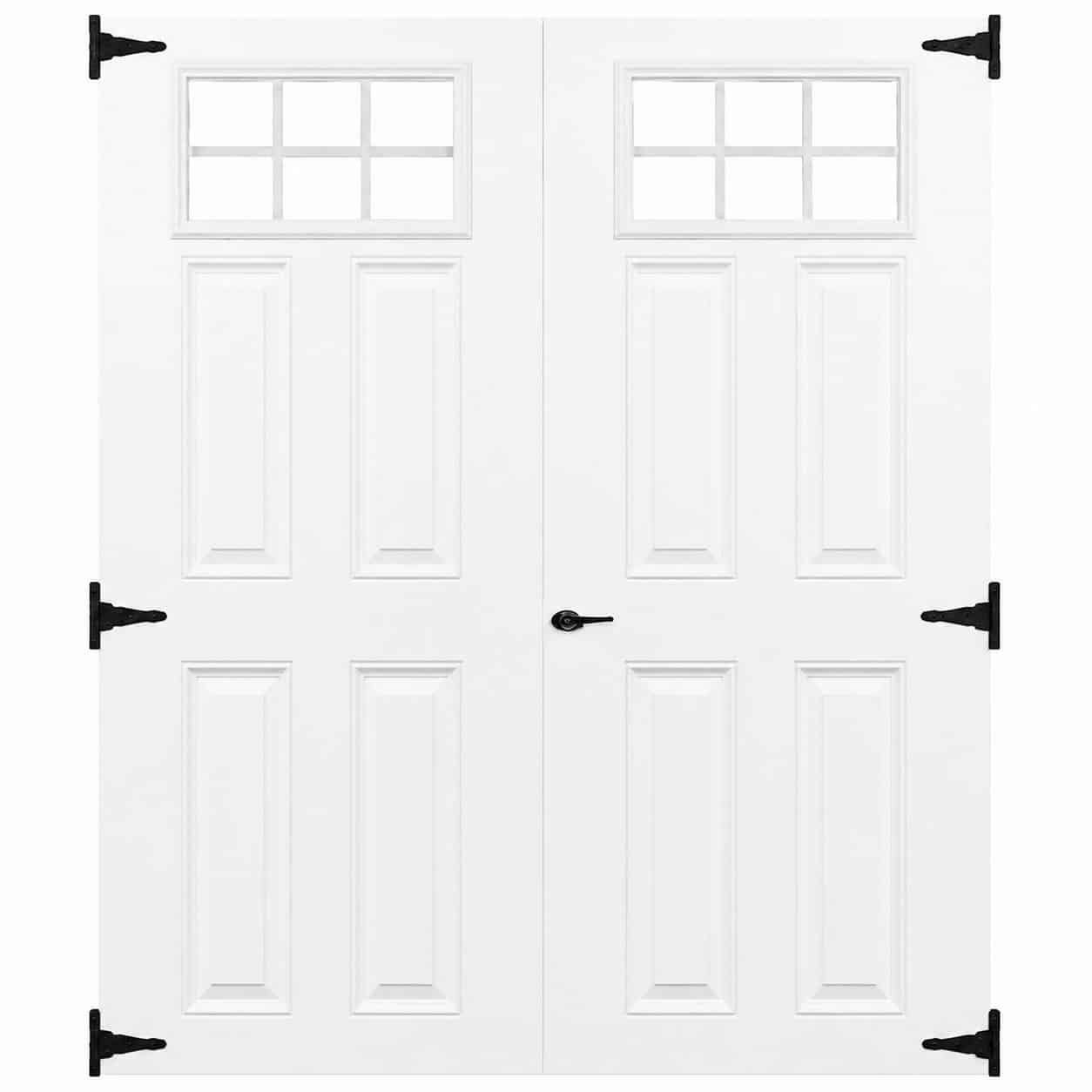 54" Fiberglass 6 Lite Slab Shed Doors