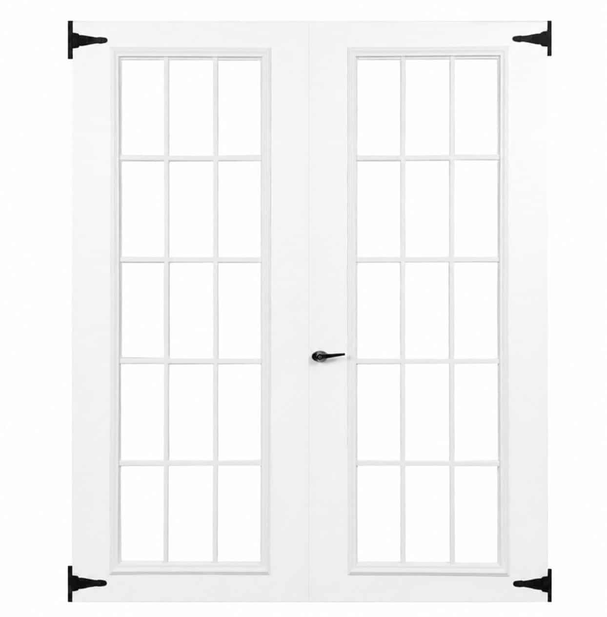 60" Fiberglass 15 Lite Slab Shed Doors