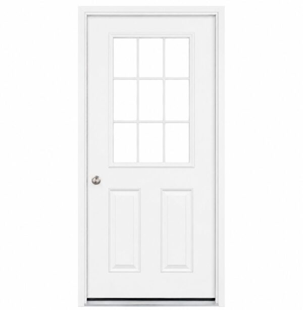 32" Fiberglass 9 Lite PreHung Door