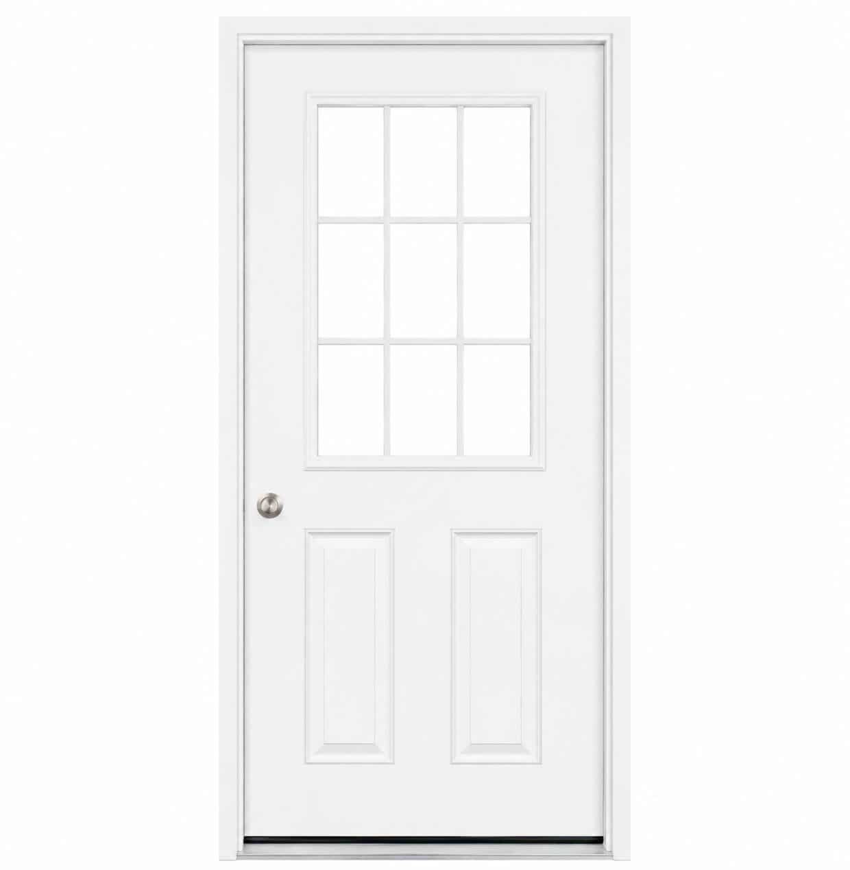 36" Fiberglass 9 Lite PreHung Door
