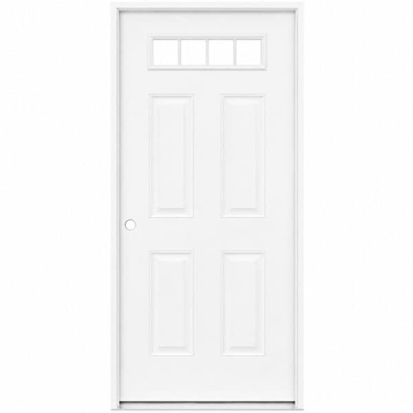 36" Fiberglass 4 Lite Prehung Door