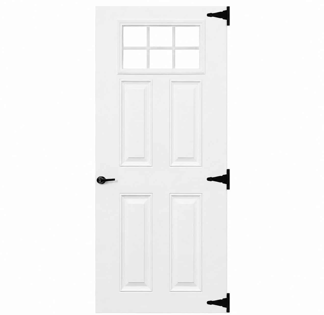 27" Fiberglass 6 Lite Slab Shed Door