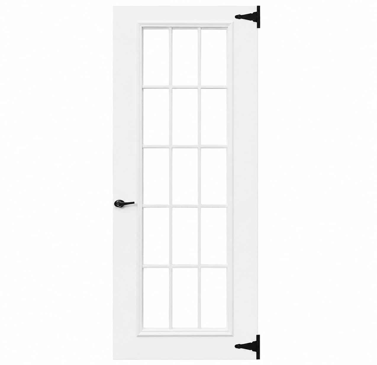 36" Fiberglass 15 Lite Slab Shed Door