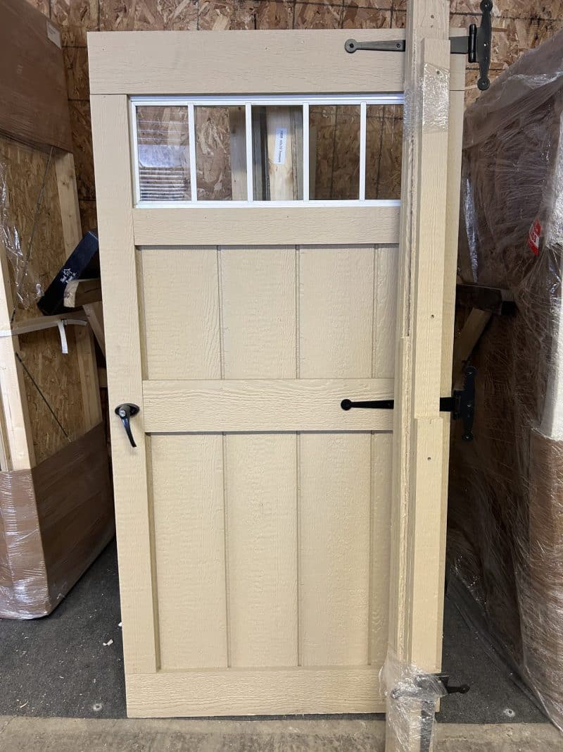36" x 72" Transom Style Wooden Single Shed Door - Discounted