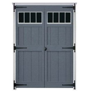 48" Transom Style Wooden Double Shed Doors