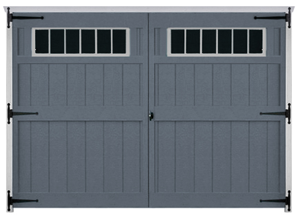 96" Transom Style Wooden Double Shed Doors