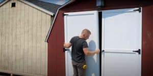 build double wooden shed doors